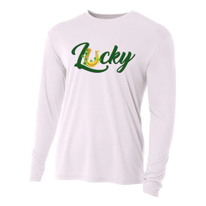 Horseshoe Lucky St Patrick's Day Cooling Performance Long Sleeve Crew