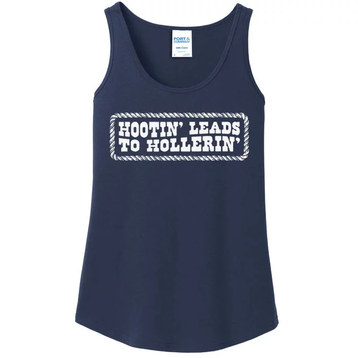 Hootin Leads To Hollerin Groovy Ladies Essential Tank