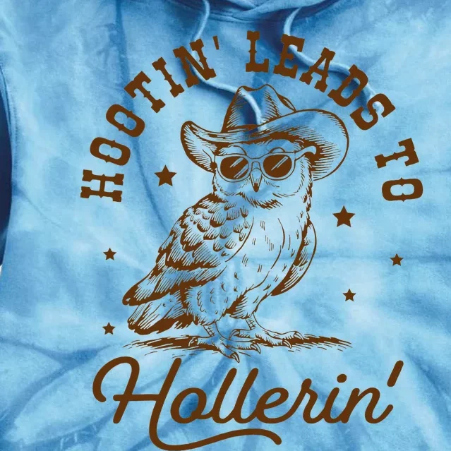 Hootin Leads To Hollerin Owl Cow Tie Dye Hoodie