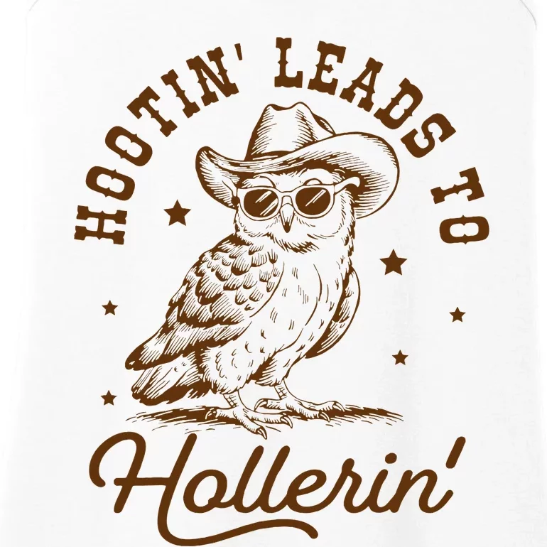 Hootin Leads To Hollerin Owl Cow Ladies Essential Tank