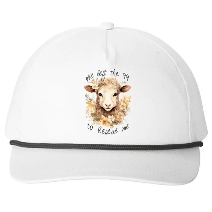 He Left The 99 To Rescue Me Jesus Saves Never Abandon You Snapback Five-Panel Rope Hat