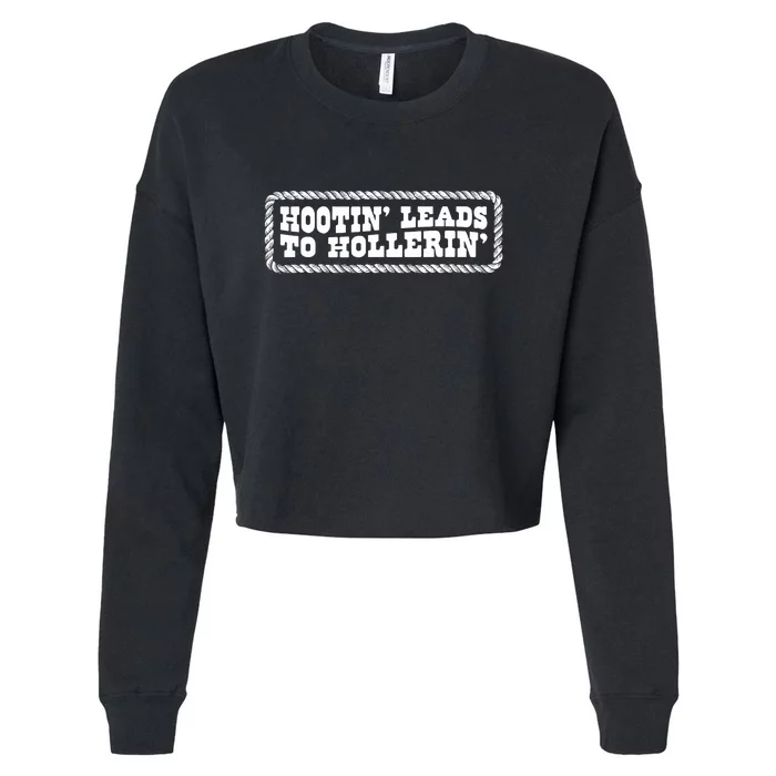 Hootin Leads To Hollerin Groovy Cropped Pullover Crew