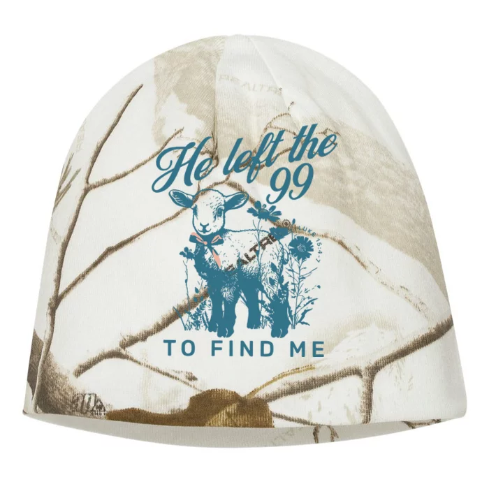 He Left The 99 Bible Verse Faith Based Clothes Minimalis Kati - Camo Knit Beanie