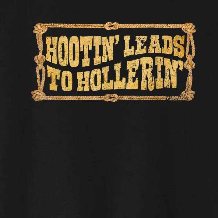 Hootin Leads To Hollerin Groovy Women's Crop Top Tee