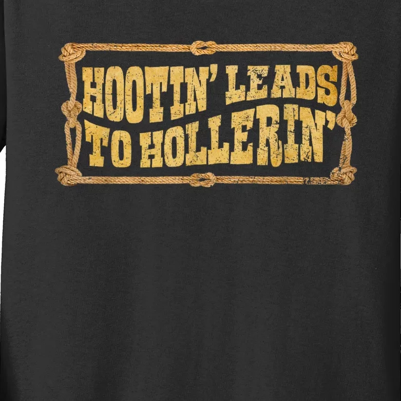 Hootin Leads To Hollerin Groovy Kids Long Sleeve Shirt