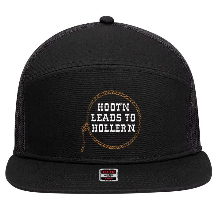 HootN Leads To HollerN 7 Panel Mesh Trucker Snapback Hat