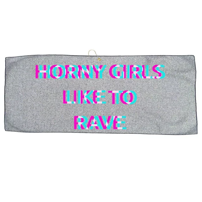 Horny Like To Rave Party Club Festival Raver Large Microfiber Waffle Golf Towel