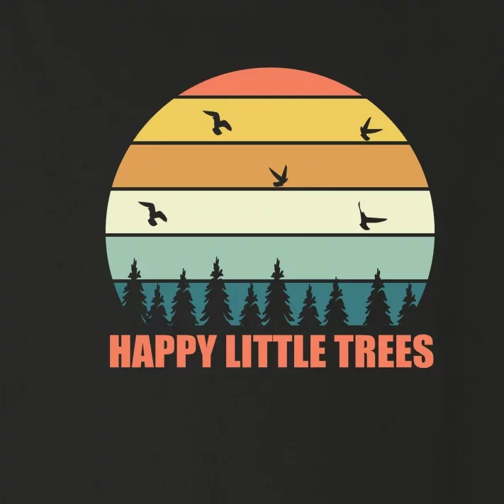 Happy Little Trees Retro Style Camping Gift Toddler Long Sleeve Shirt