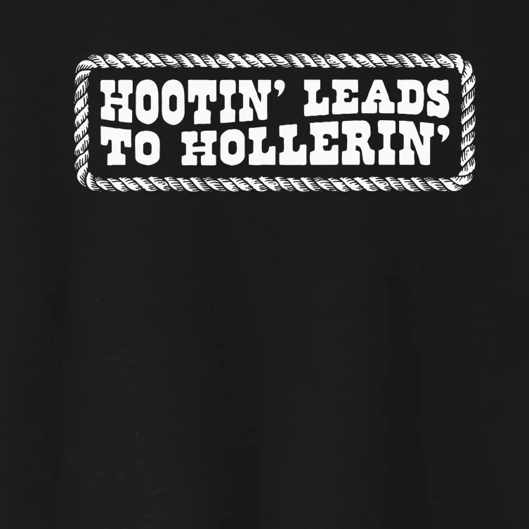 Hootin Leads To Hollerin Groovy Women's Crop Top Tee