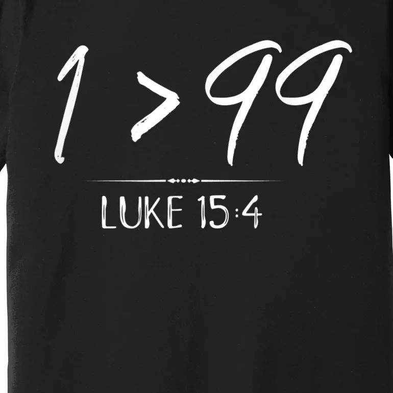 He Left The 99 To Rescue Me Christian Luke Sheep Gift Premium T-Shirt