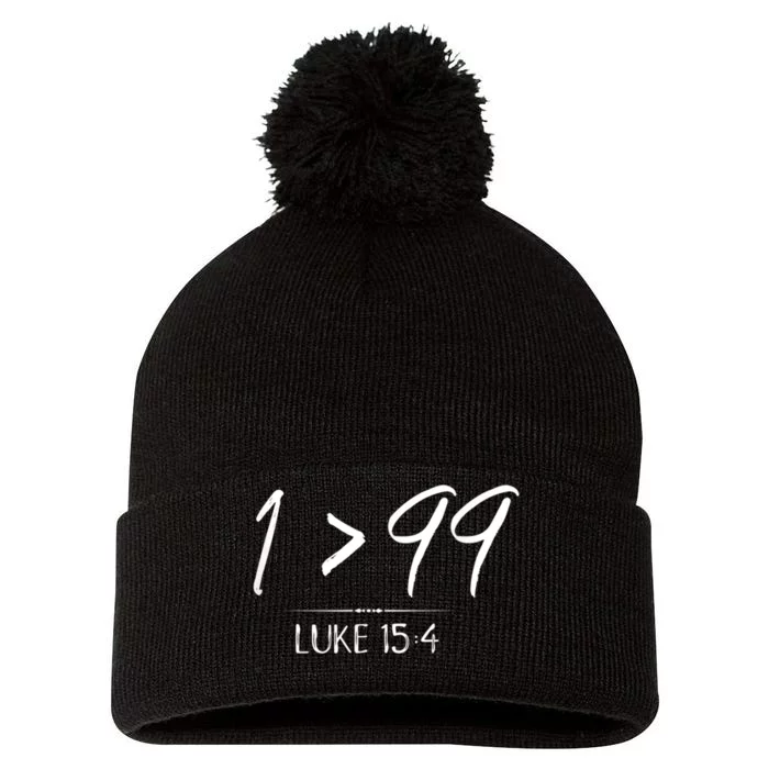 He Left The 99 To Rescue Me Christian Luke Sheep Gift Pom Pom 12in Knit Beanie