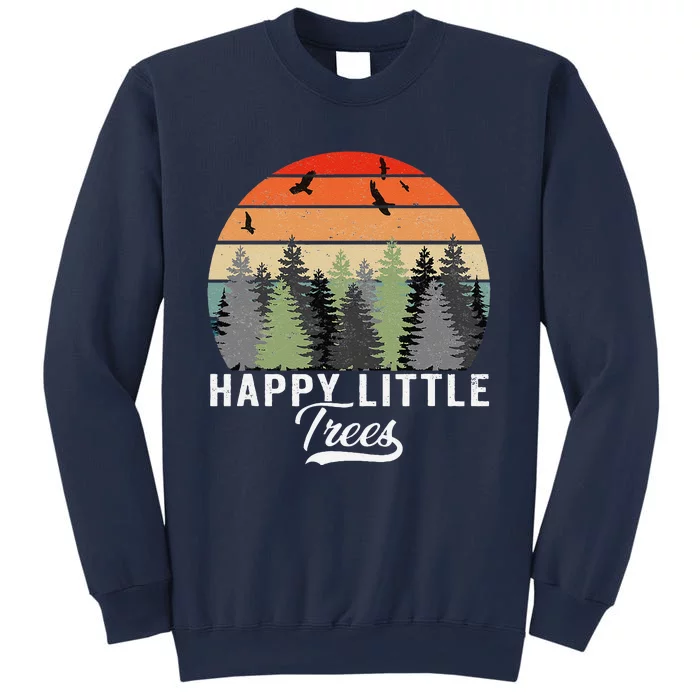 Happy Little Tree Bob Style Vintage Forests Earth Day Sweatshirt