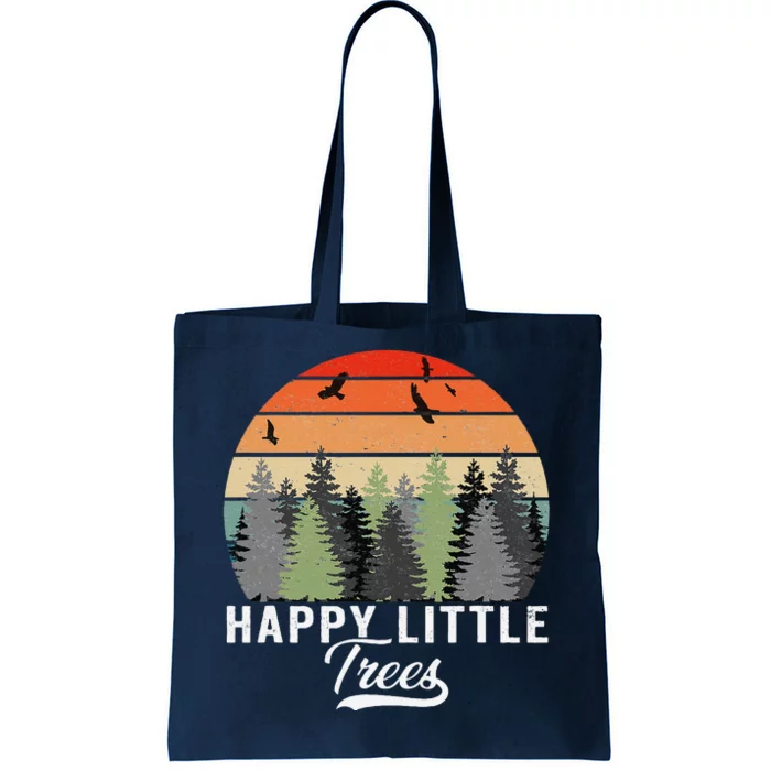 Happy Little Tree Bob Style Vintage Forests Earth Day Tote Bag