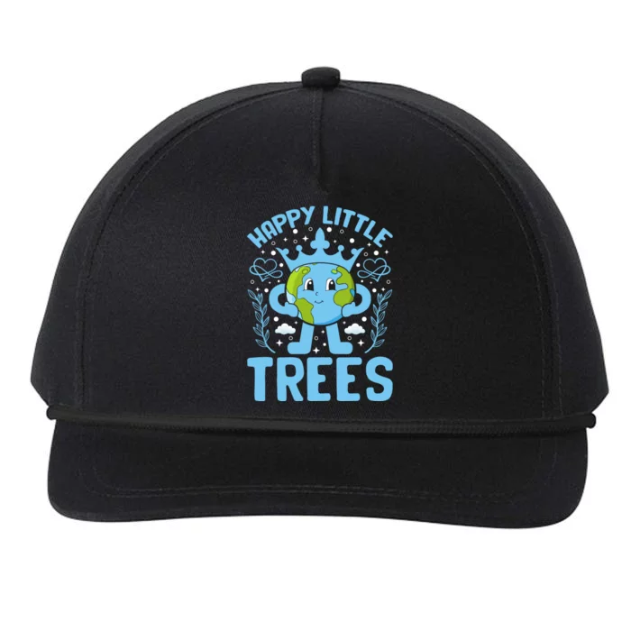 Happy Little Trees Earth Day Celebration Snapback Five-Panel Rope Hat