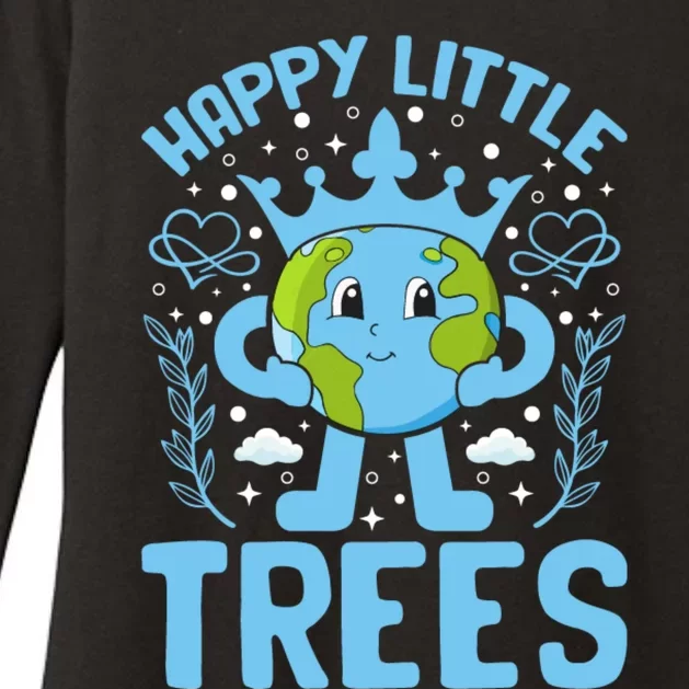 Happy Little Trees Earth Day Celebration Womens CVC Long Sleeve Shirt