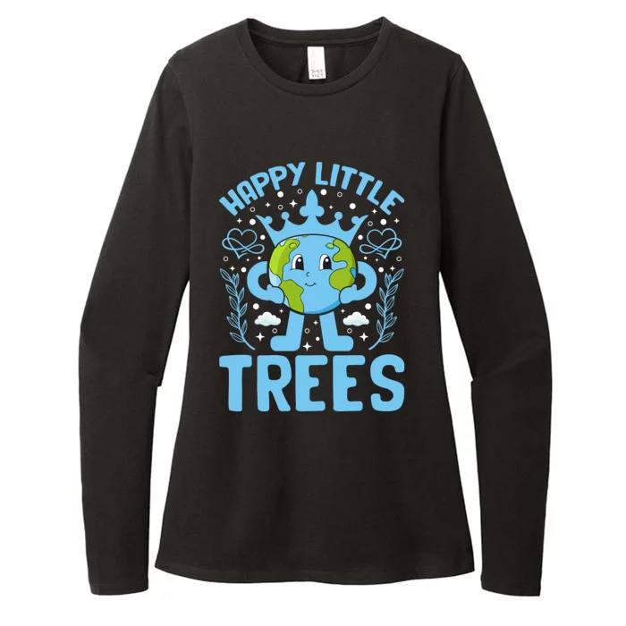 Happy Little Trees Earth Day Celebration Womens CVC Long Sleeve Shirt