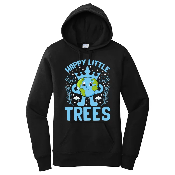 Happy Little Trees Earth Day Celebration Women's Pullover Hoodie