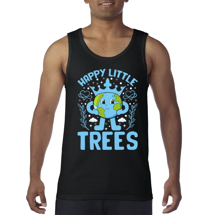 Happy Little Trees Earth Day Celebration Tank Top