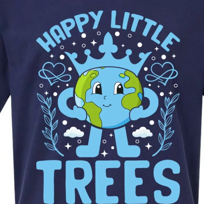 Happy Little Trees Earth Day Celebration Sueded Cloud Jersey T-Shirt