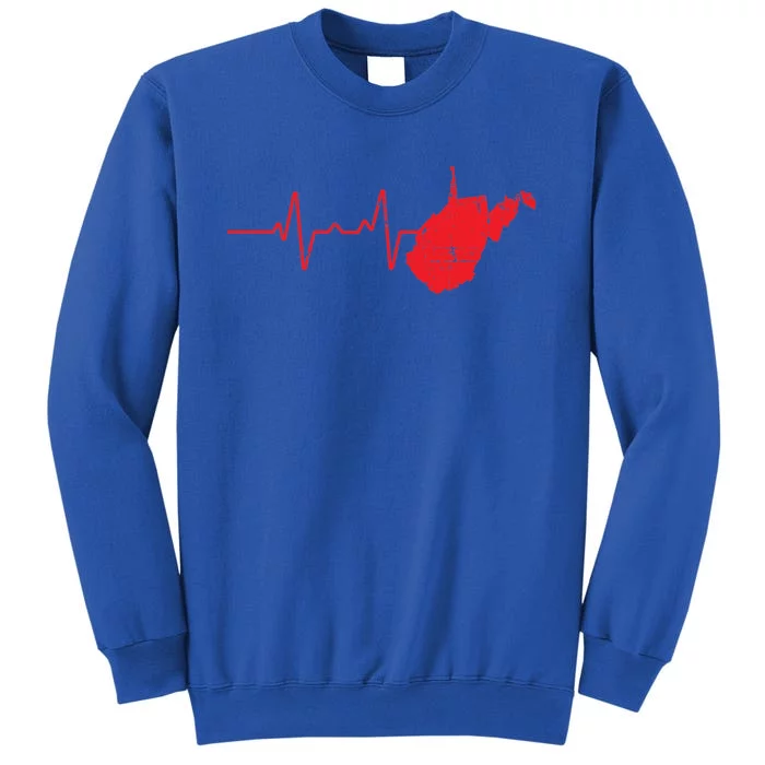 Heartbeat Love West Virginia Proud West Virginian Gift Tall Sweatshirt