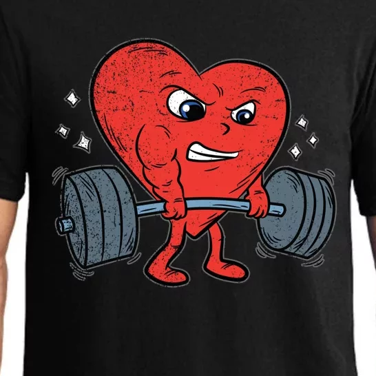 Heart Lifting Workout Valentines Day Cool Gym Bodybuilding Cute Gift Pajama Set