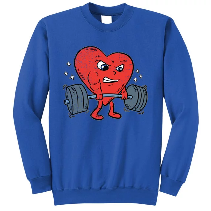 Heart Lifting Workout Valentines Day Cool Gym Bodybuilding Cute Gift Tall Sweatshirt