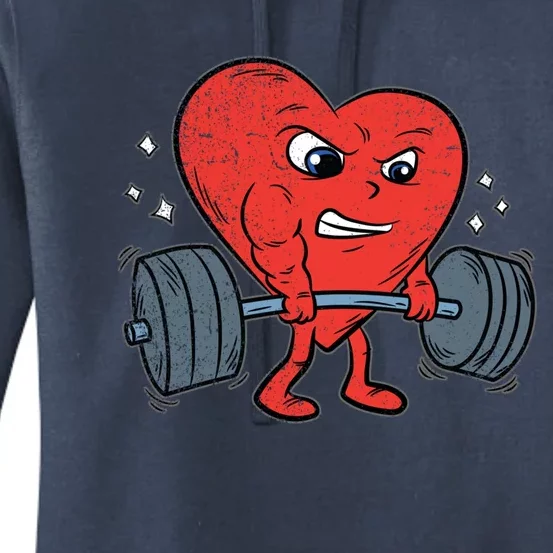 Heart Lifting Workout Valentines Day Cool Gym Bodybuilding Cute Gift Women's Pullover Hoodie