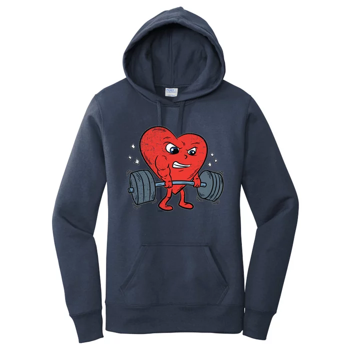 Heart Lifting Workout Valentines Day Cool Gym Bodybuilding Cute Gift Women's Pullover Hoodie