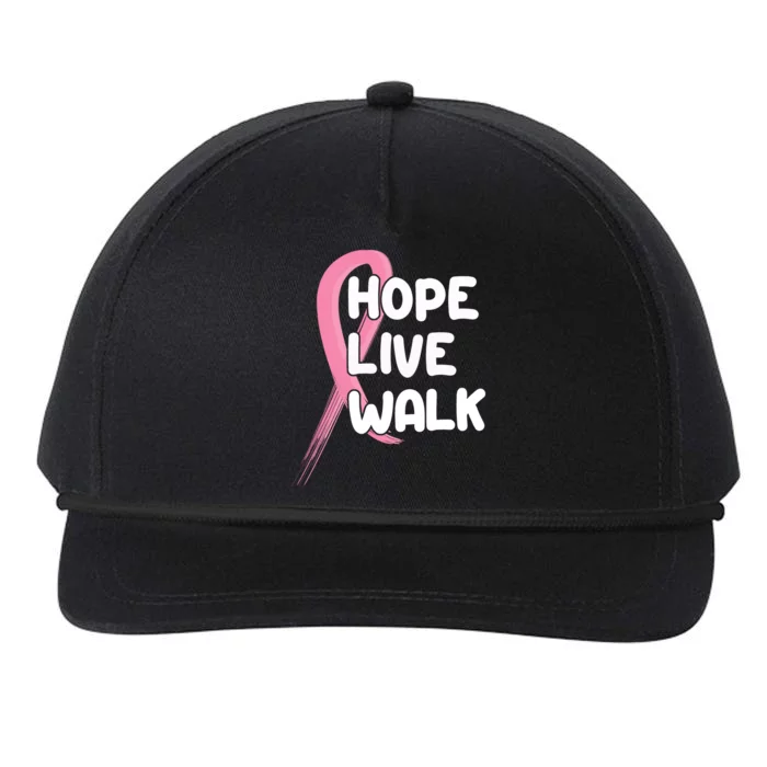 Hope Live Walk Breast Cancer Awareness Snapback Five-Panel Rope Hat