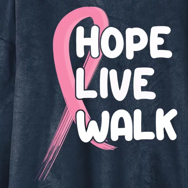 Hope Live Walk Breast Cancer Awareness Hooded Wearable Blanket