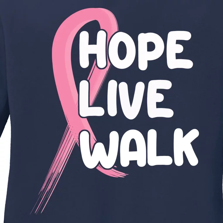 Hope Live Walk Breast Cancer Awareness Ladies Long Sleeve Shirt