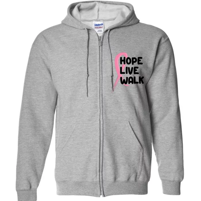 Hope Live Walk Breast Cancer Awareness Full Zip Hoodie