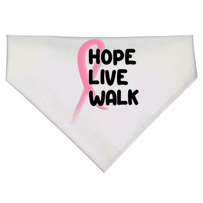 Hope Live Walk Breast Cancer Awareness USA-Made Doggie Bandana