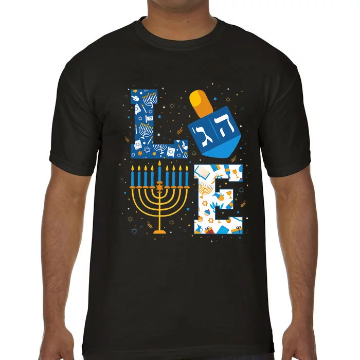 Hanukkah love with menorah for jewish christmas holiday Comfort Colors T-Shirt