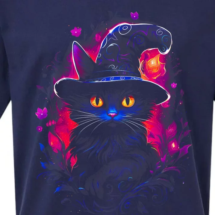 Halloween Little Witch Cat Sueded Cloud Jersey T-Shirt