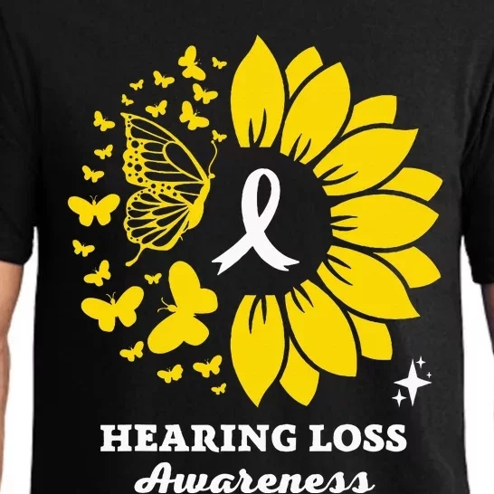 Hearing Loss Warrior Awareness Sunflower Pajama Set