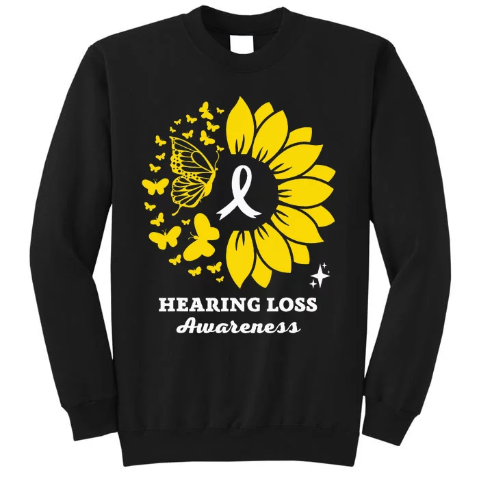 Hearing Loss Warrior Awareness Sunflower Tall Sweatshirt