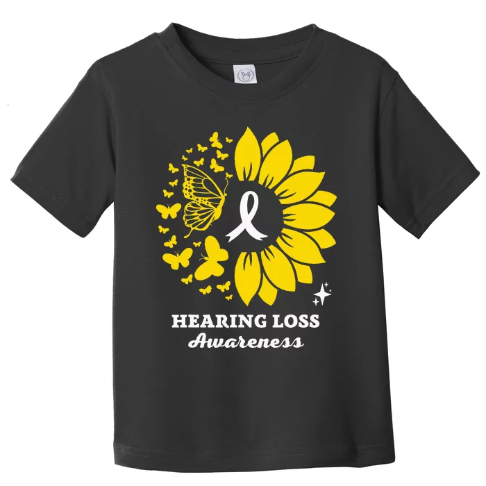 Hearing Loss Warrior Awareness Sunflower Toddler T-Shirt