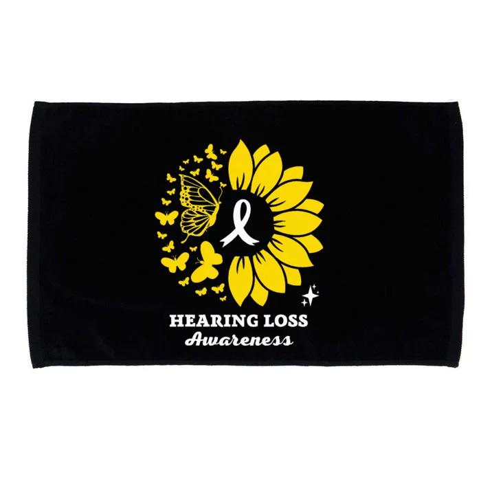 Hearing Loss Warrior Awareness Sunflower Microfiber Hand Towel