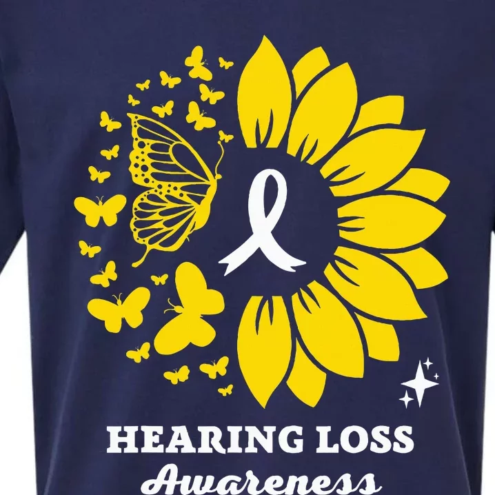 Hearing Loss Warrior Awareness Sunflower Sueded Cloud Jersey T-Shirt