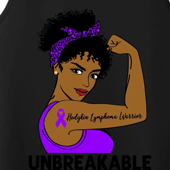 Hodgkin Lymphoma Warrior Strong Unbreakable Awareness Cool Gift Performance Tank