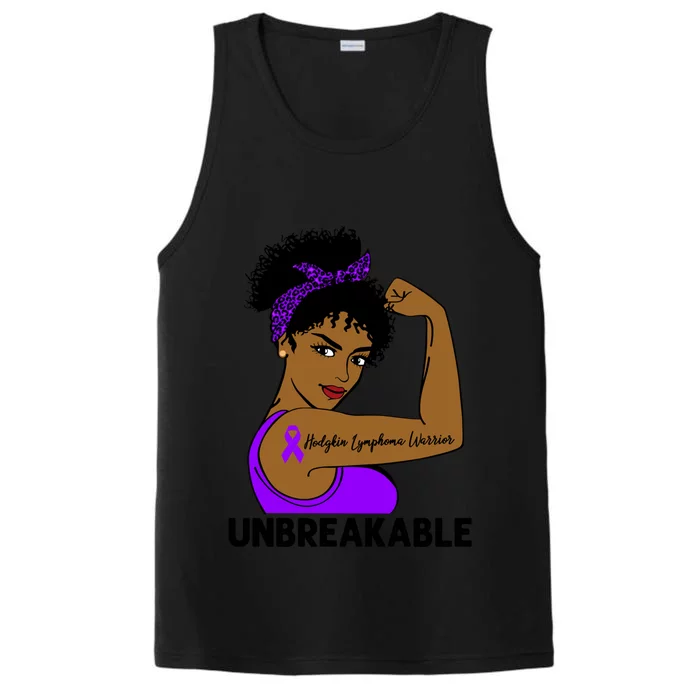 Hodgkin Lymphoma Warrior Strong Unbreakable Awareness Cool Gift Performance Tank