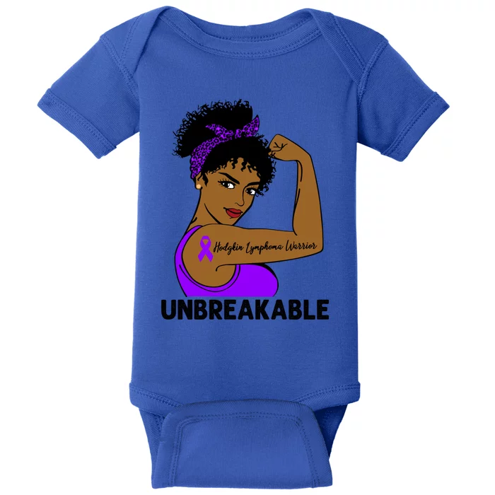 Hodgkin Lymphoma Warrior Strong Unbreakable Awareness Cool Gift Baby Bodysuit