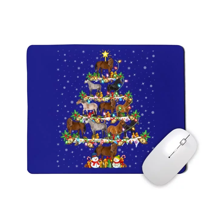 Horse Lover Xmas Lighting Santa Horse Christmas Tree Cool Gift Mousepad