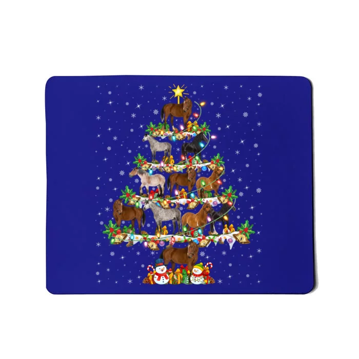 Horse Lover Xmas Lighting Santa Horse Christmas Tree Cool Gift Mousepad