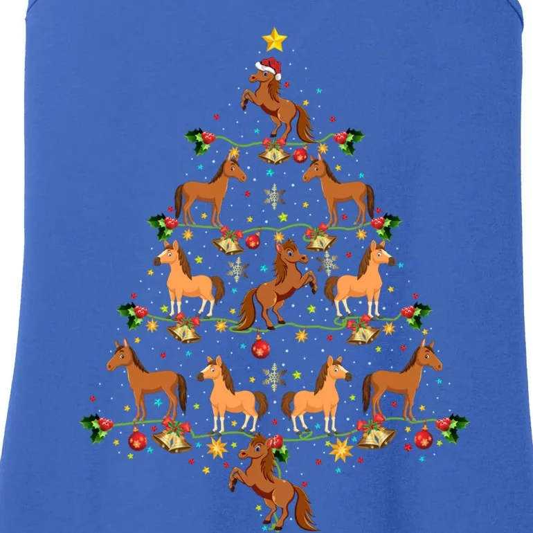 Horse Lover Xmas Matching Santa Horse Christmas Tree Gift Ladies Essential Tank