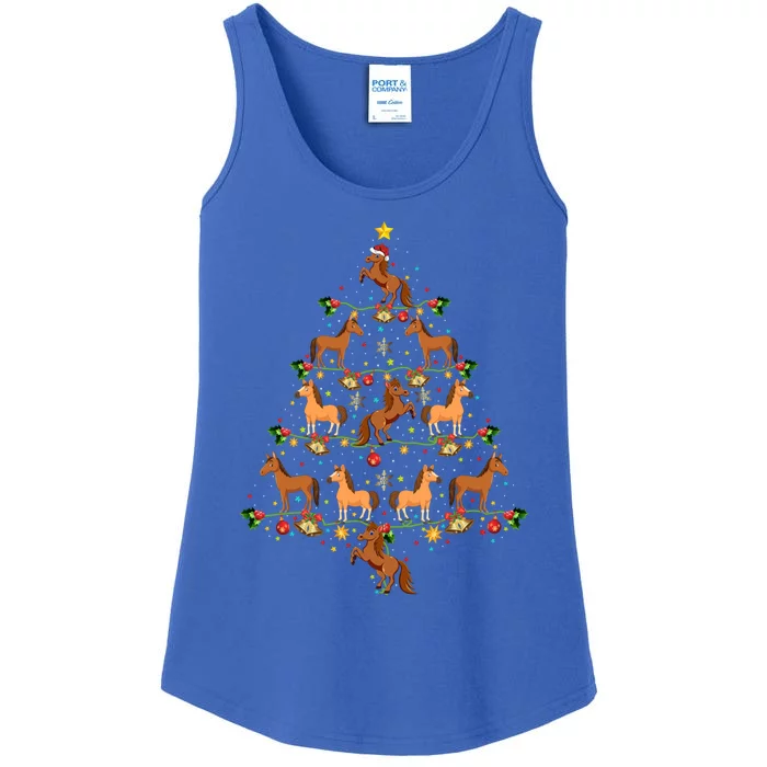 Horse Lover Xmas Matching Santa Horse Christmas Tree Gift Ladies Essential Tank