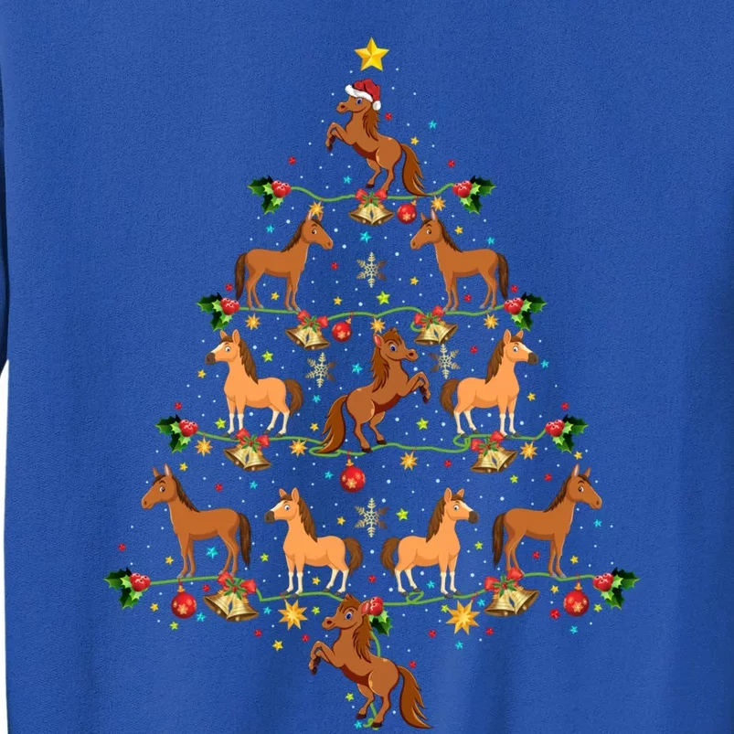 Horse Lover Xmas Matching Santa Horse Christmas Tree Gift Tall Sweatshirt