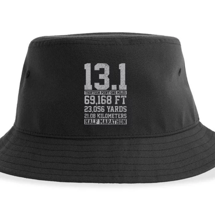 Half Marathon 13.1 Miles Running Runner Gift Sustainable Bucket Hat