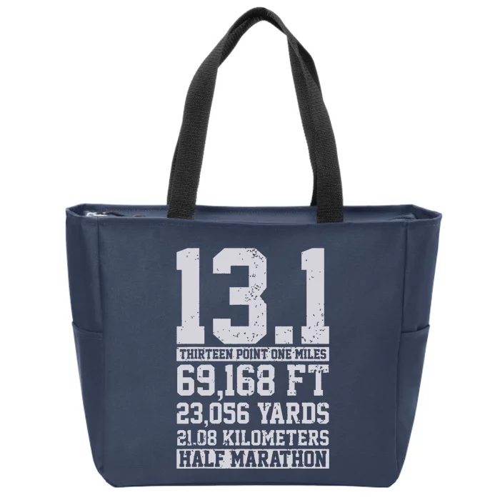 Half Marathon 131 Miles Running Runner Gift Zip Tote Bag